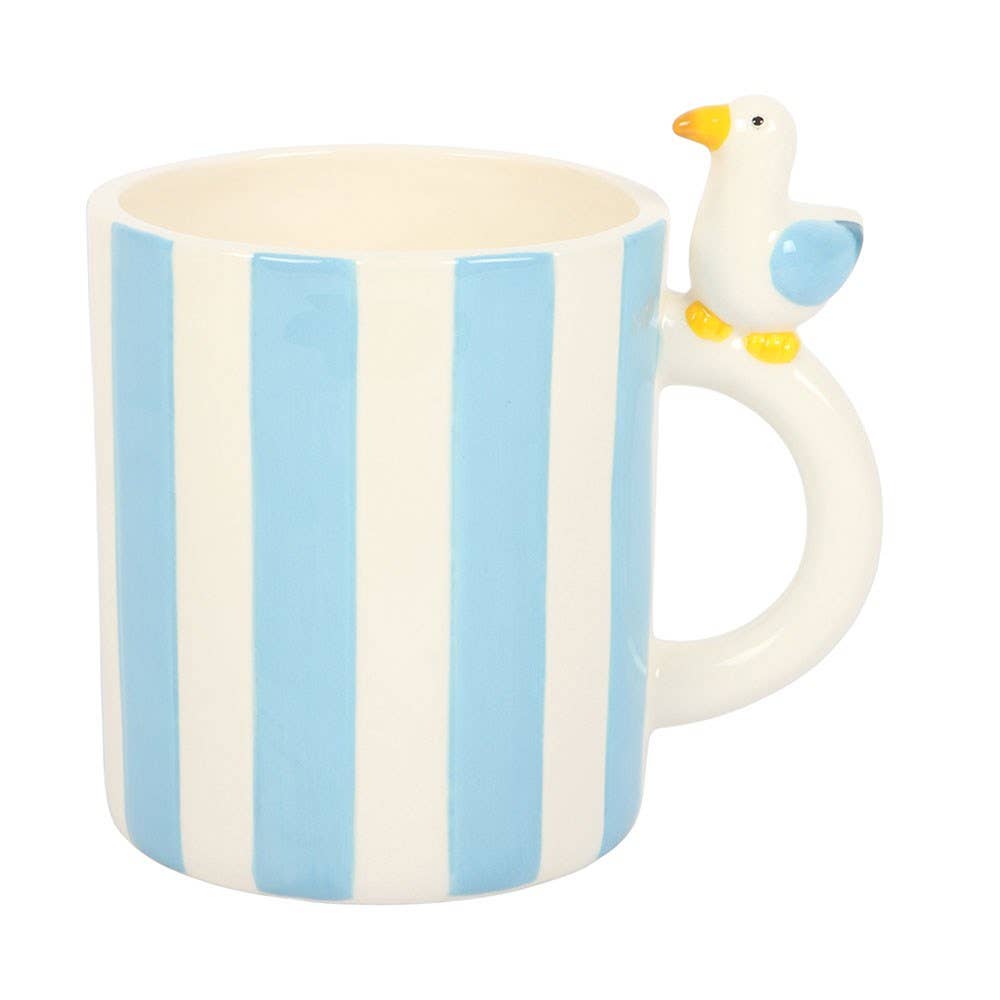 Striped Mug with Seagull - Land to Coast