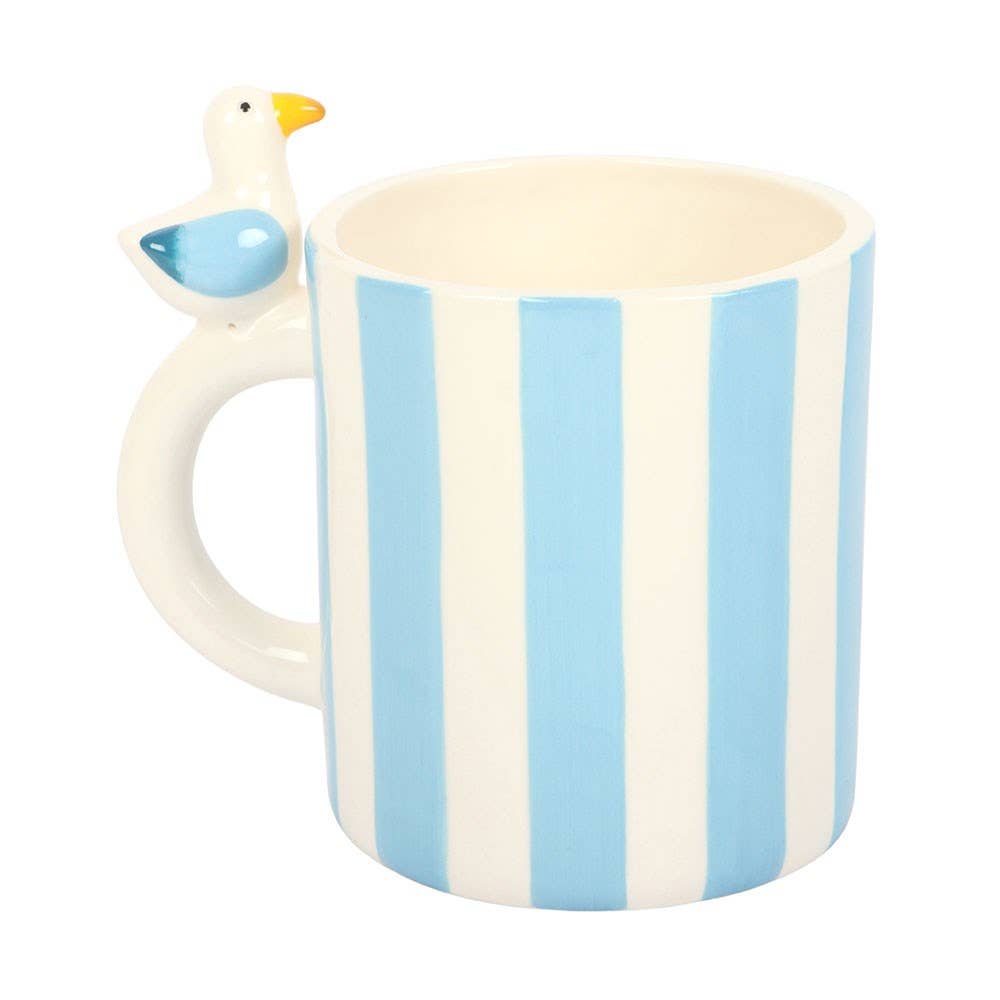 Striped Mug with Seagull - Land to Coast