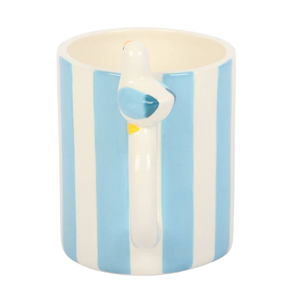 Striped Mug with Seagull - Land to Coast