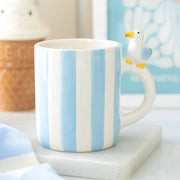 Striped Mug with Seagull - Land to Coast