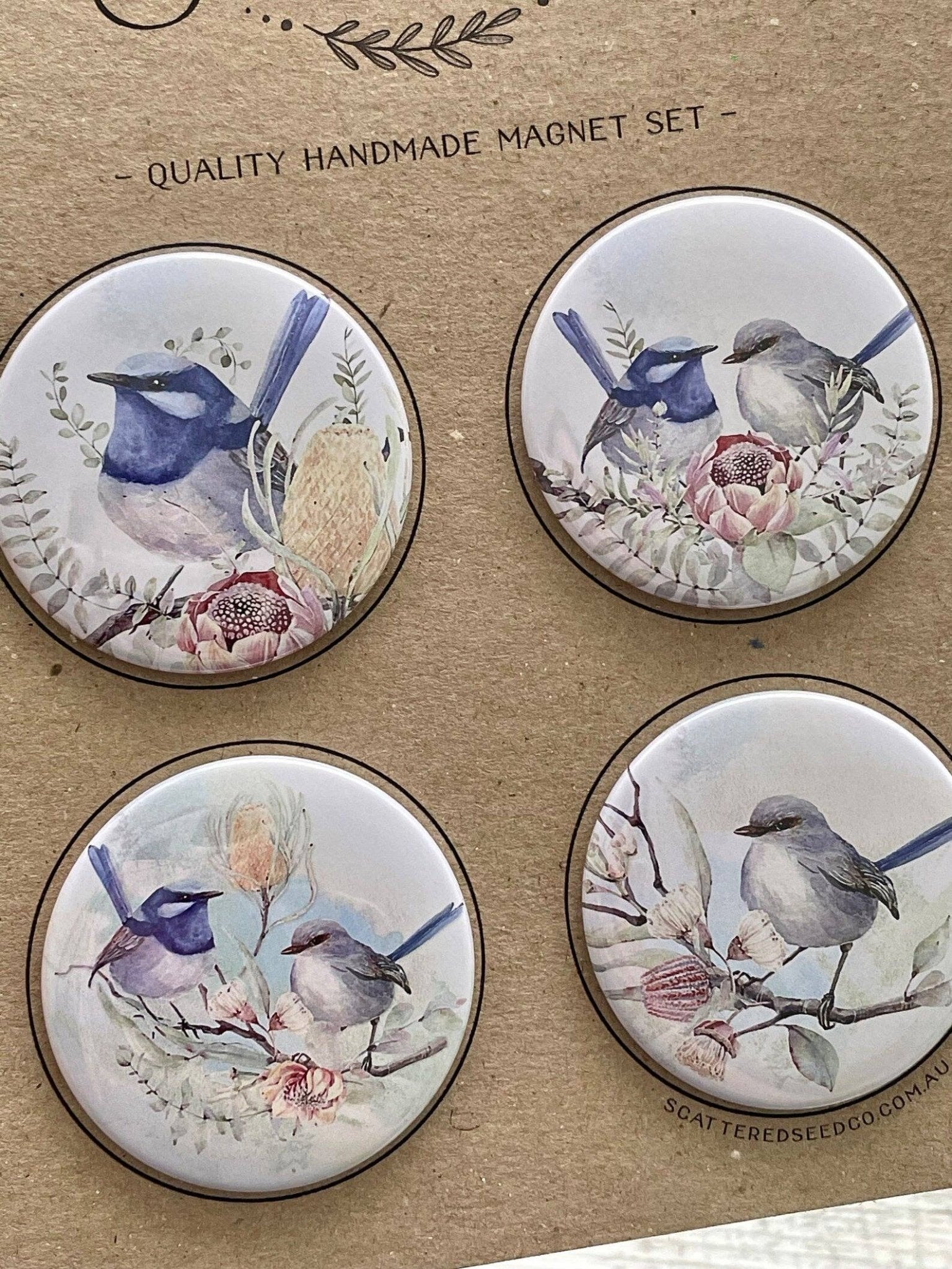 Superb Fairy Wren Large Magnets set of 4 - Land to Coast
