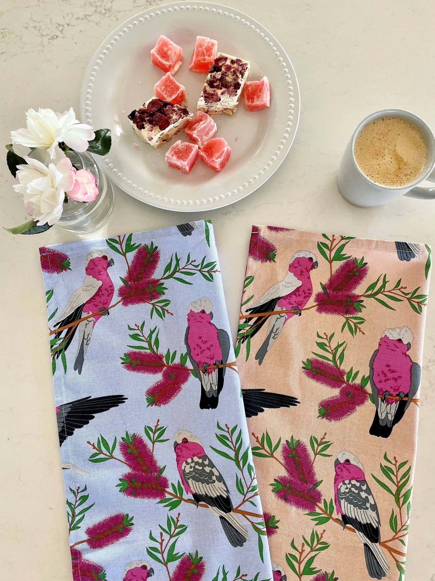 Tea Towel - Galah (Blue) - Land to Coast