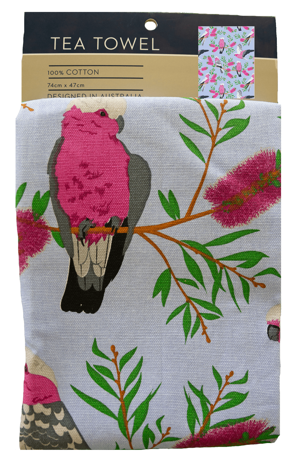 Tea Towel - Galah (Blue) - Land to Coast