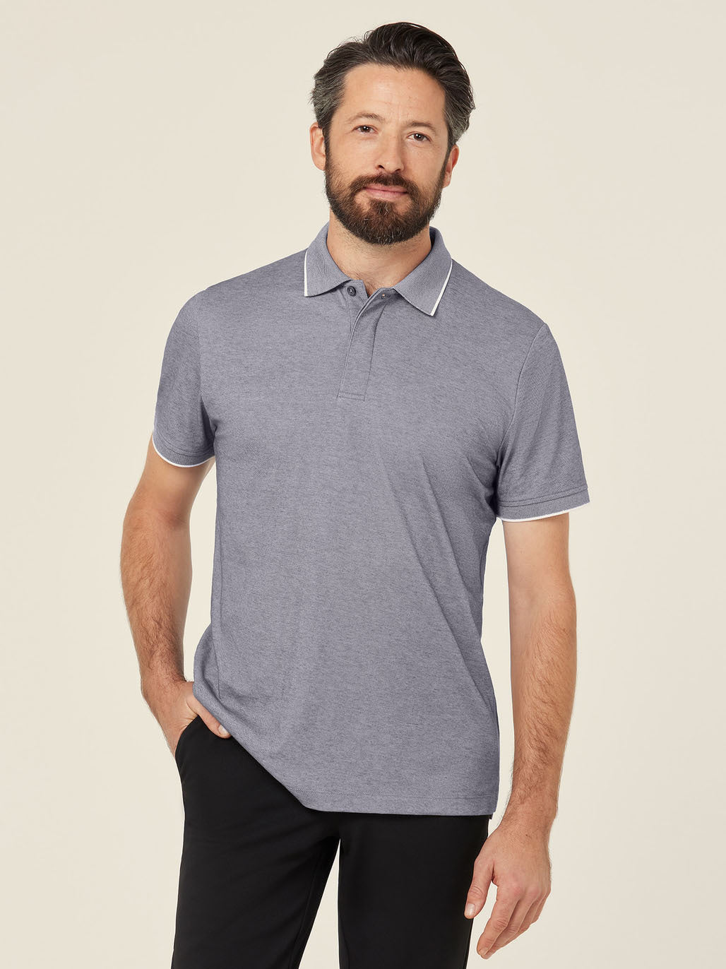Textured Mens Work Polo Shirt SS Durable Pique Grey CATJA4 - Land to Coast