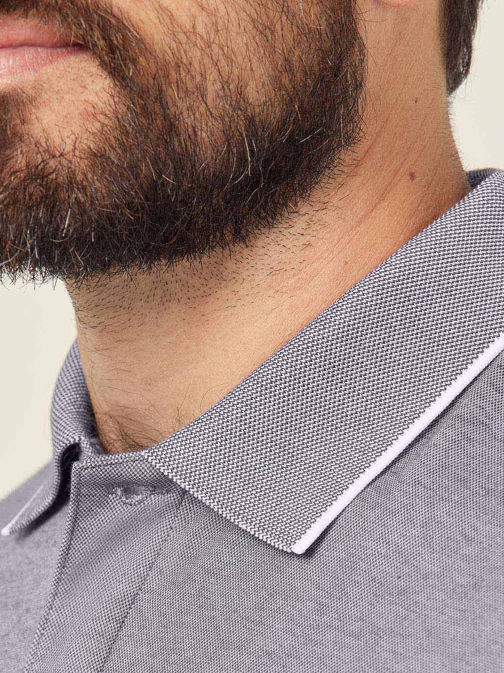 Textured Mens Work Polo Shirt SS Durable Pique Grey CATJA4 - Land to Coast