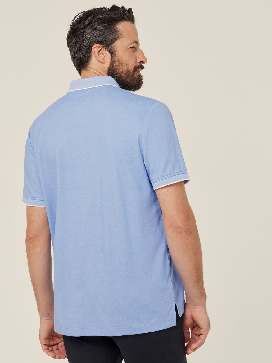 Textured Mens Work Polo Shirt SS Durable Pique Light Blue CATJA4 - Land to Coast