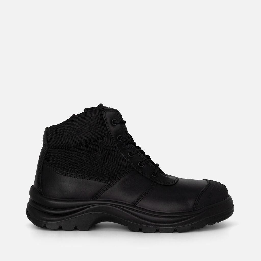 Tradie 5" Zip & Lace Steel Cap Safety Work Boots Black K27150 - Land to Coast