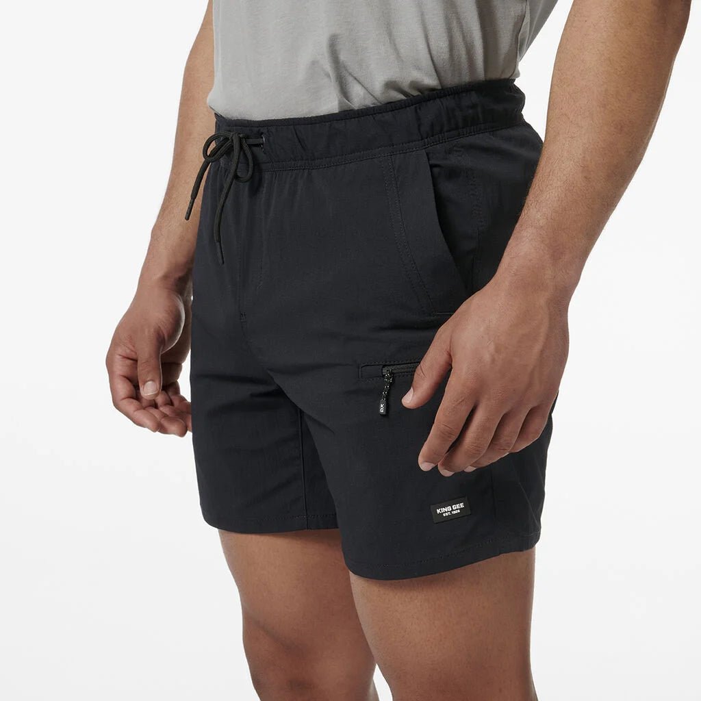 TRD Elastic Waist Work Shorts Black K17009 - Land to Coast