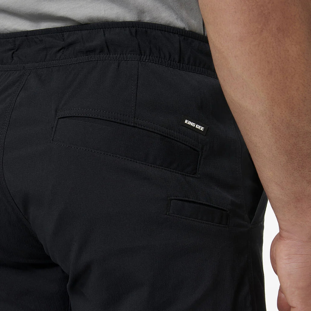 TRD Elastic Waist Work Shorts Black K17009 - Land to Coast