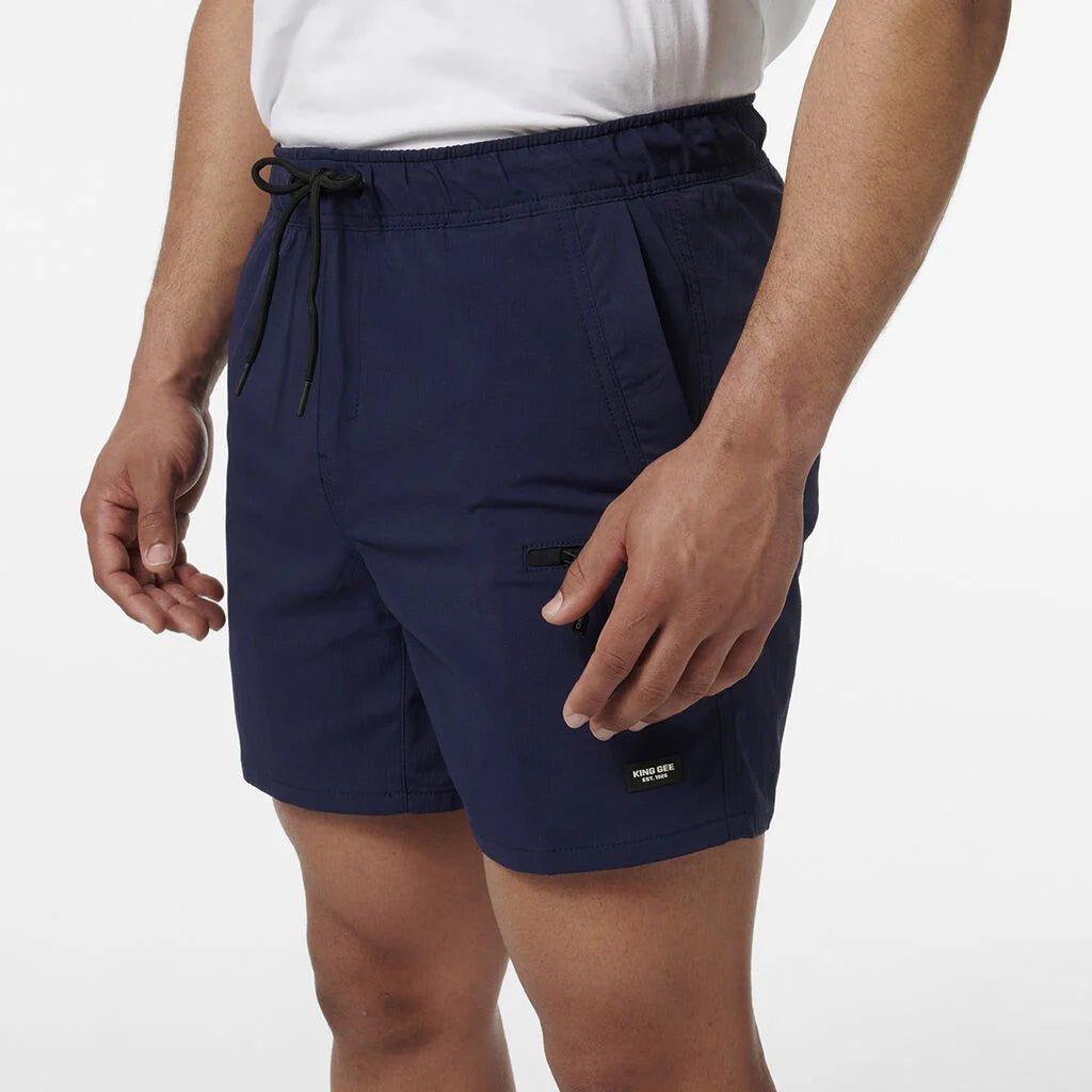 TRD Elastic Waist Work Shorts Navy K17009 - Land to Coast