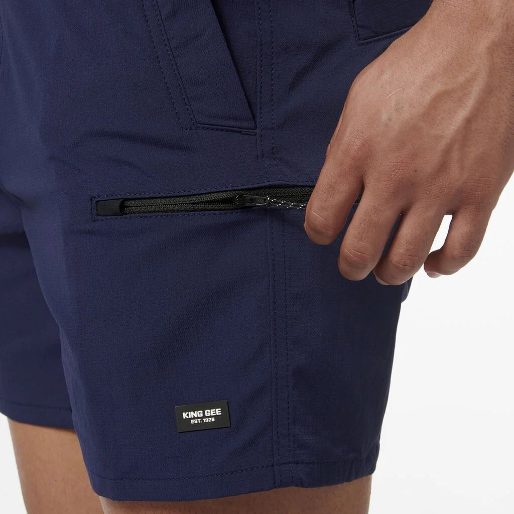 TRD Elastic Waist Work Shorts Navy K17009 - Land to Coast