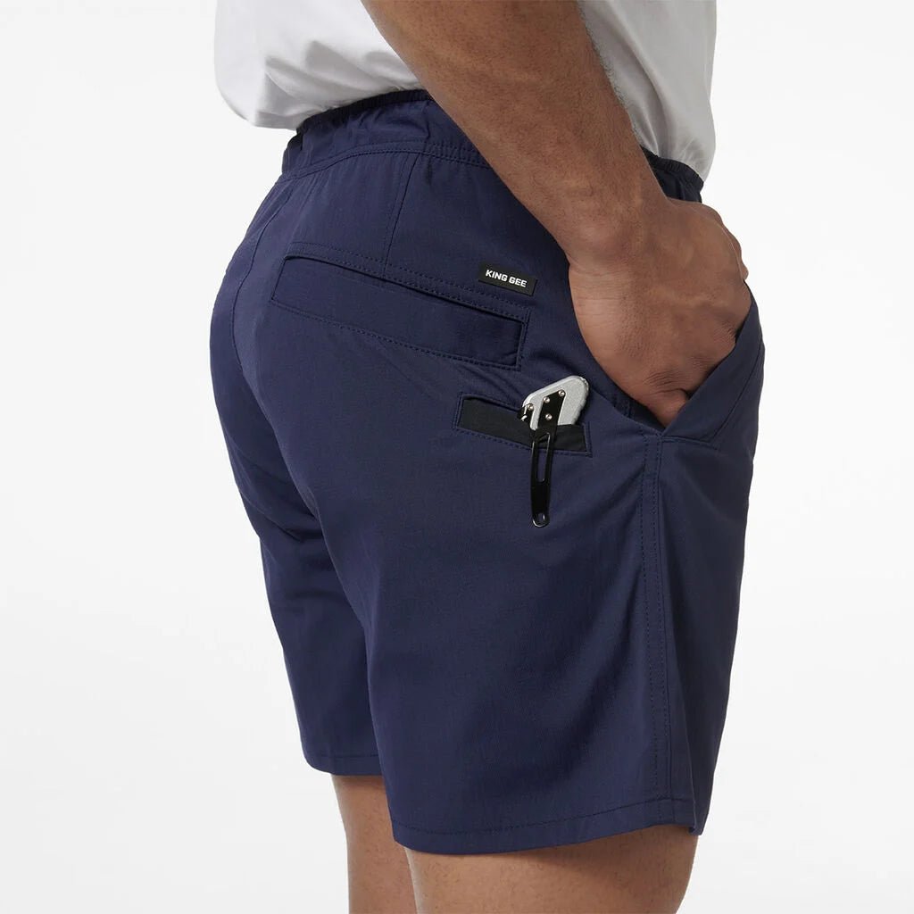 TRD Elastic Waist Work Shorts Navy K17009 - Land to Coast