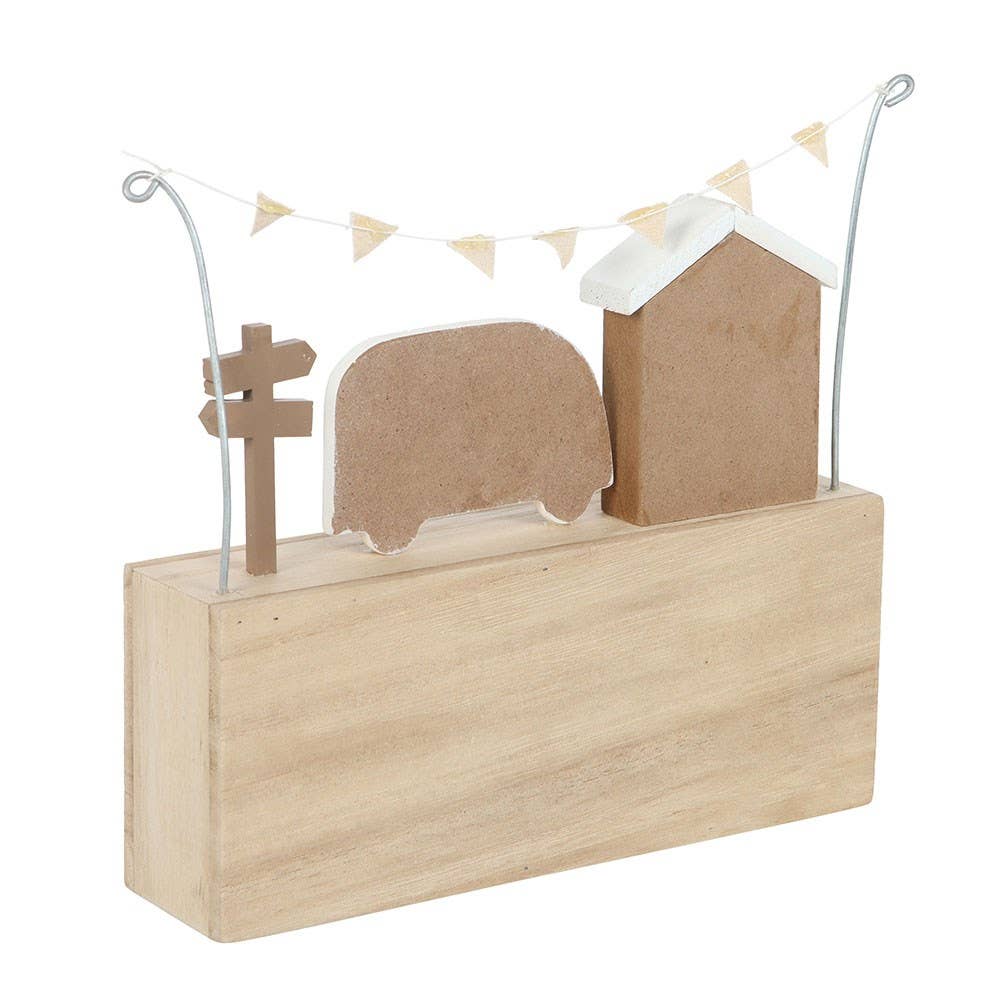 Wander Often Beach Hut Caravan Wooden Ornament - Land to Coast