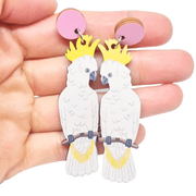 White Cockatoo Australian Bird Earrings - Land to Coast