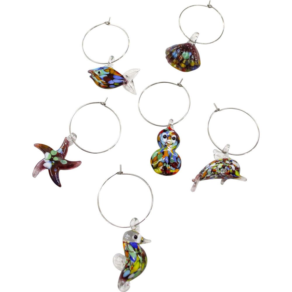 Wine Charms S/6 Ocean Multi - Land to Coast