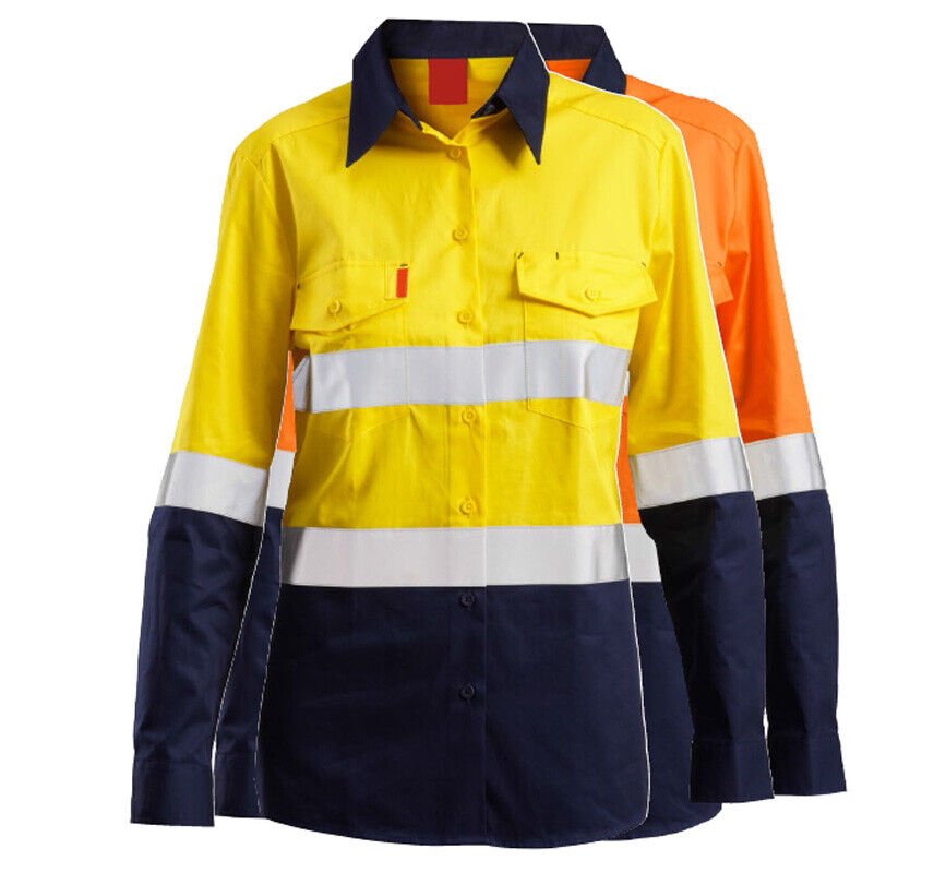 Womens Hard Yakka Hi - Vis Work Shirt Light Weight Vented Taped Modern Fit Y08805 - Land to Coast