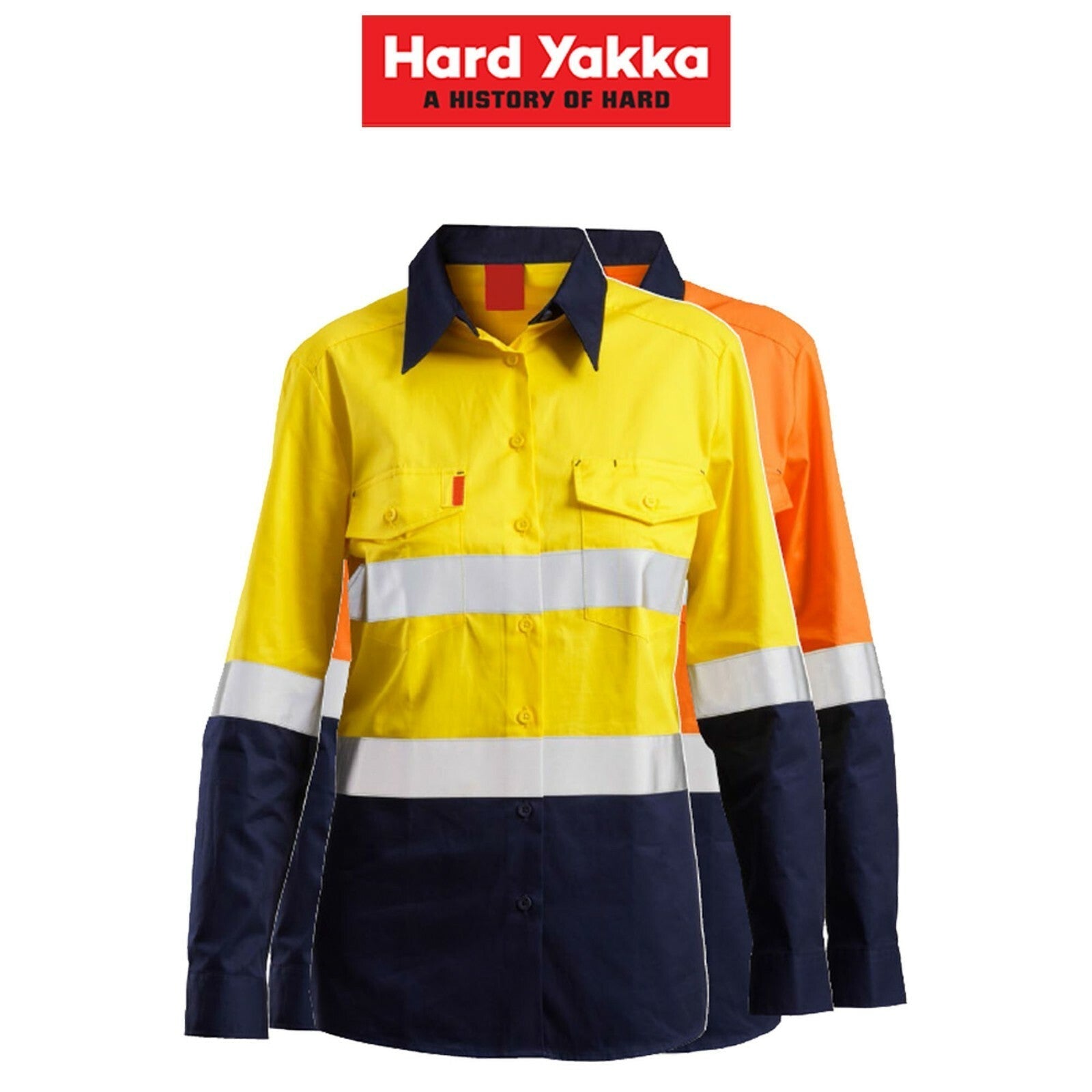 Womens Hard Yakka Hi - Vis Work Shirt Light Weight Vented Taped Modern Fit Y08805 - Land to Coast