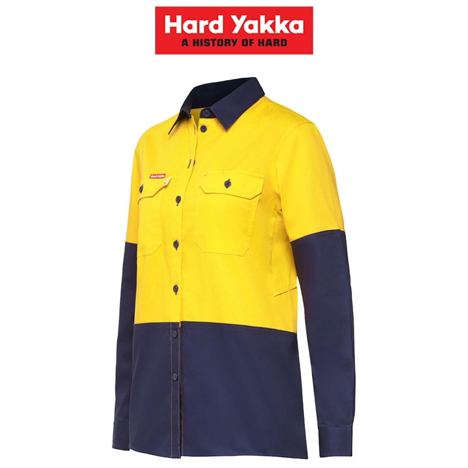 Womens Hard Yakka Koolgear Long Sleeve Work Shirt Vent Cotton Lightweight Y08225 - Land to Coast