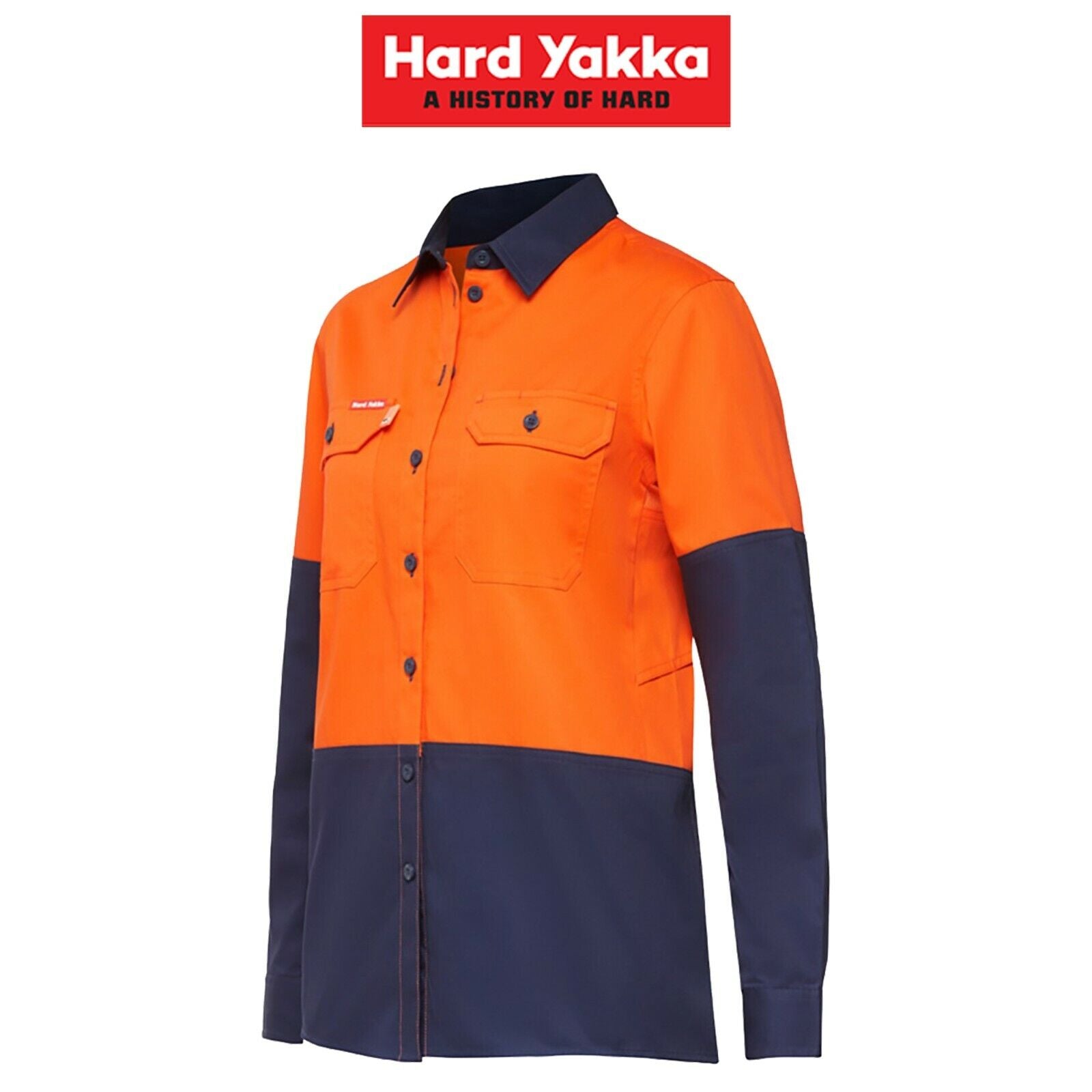Womens Hard Yakka Koolgear Long Sleeve Work Shirt Vent Cotton Lightweight Y08225 - Land to Coast
