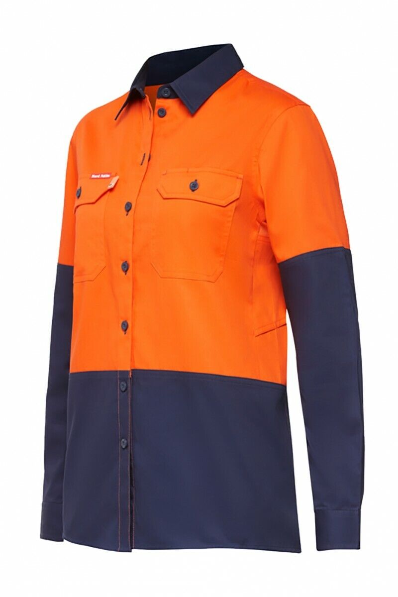 Womens Hard Yakka Koolgear Long Sleeve Work Shirt Vent Cotton Lightweight Y08225 - Land to Coast