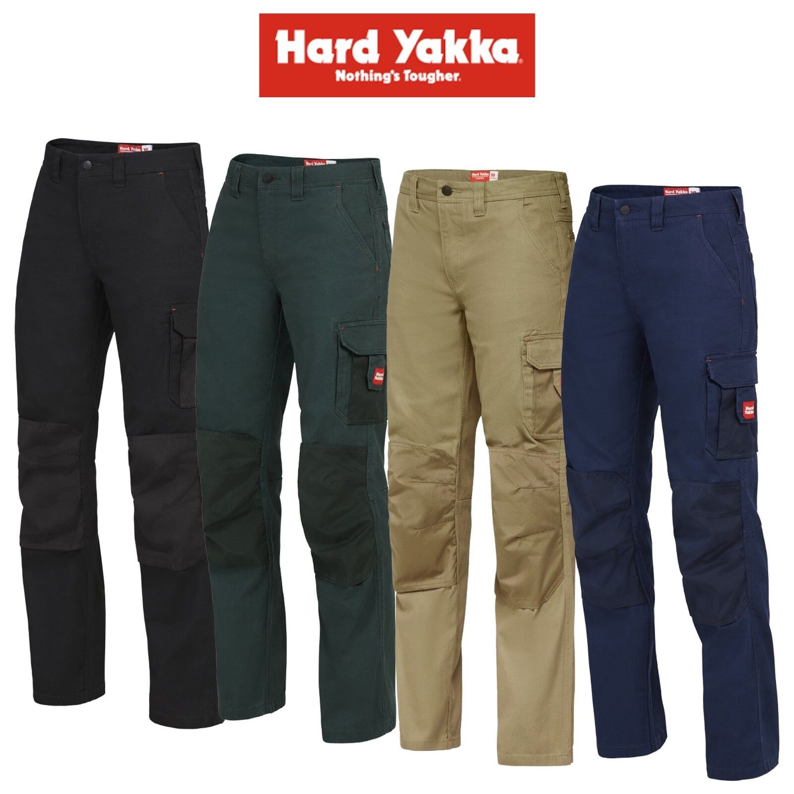 Womens Hard Yakka Legends Work Tough Pants Cargo Panama Weave Cotton Y08079 - Land to Coast