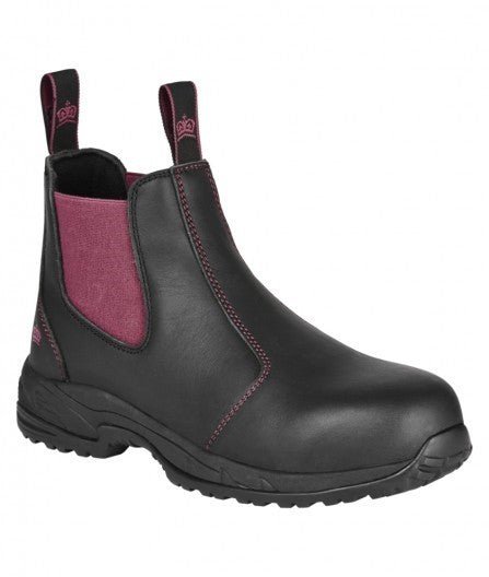 Womens KingGee Tradie Pull Up Work Boots Full Leather Safety Toe Black K27390 - Land to Coast