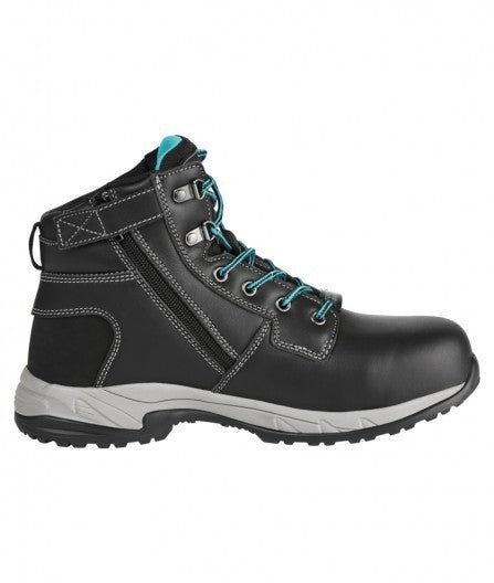 Womens KingGee Tradie Zip Up Leather Safety Toe Boots Boot Work Gel Tough K27360 - Land to Coast