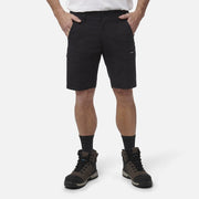 Workcool Pro Stretch Cargo Work Shorts Black Ripstop Gel Waistband BLACK K17006 - Land to Coast