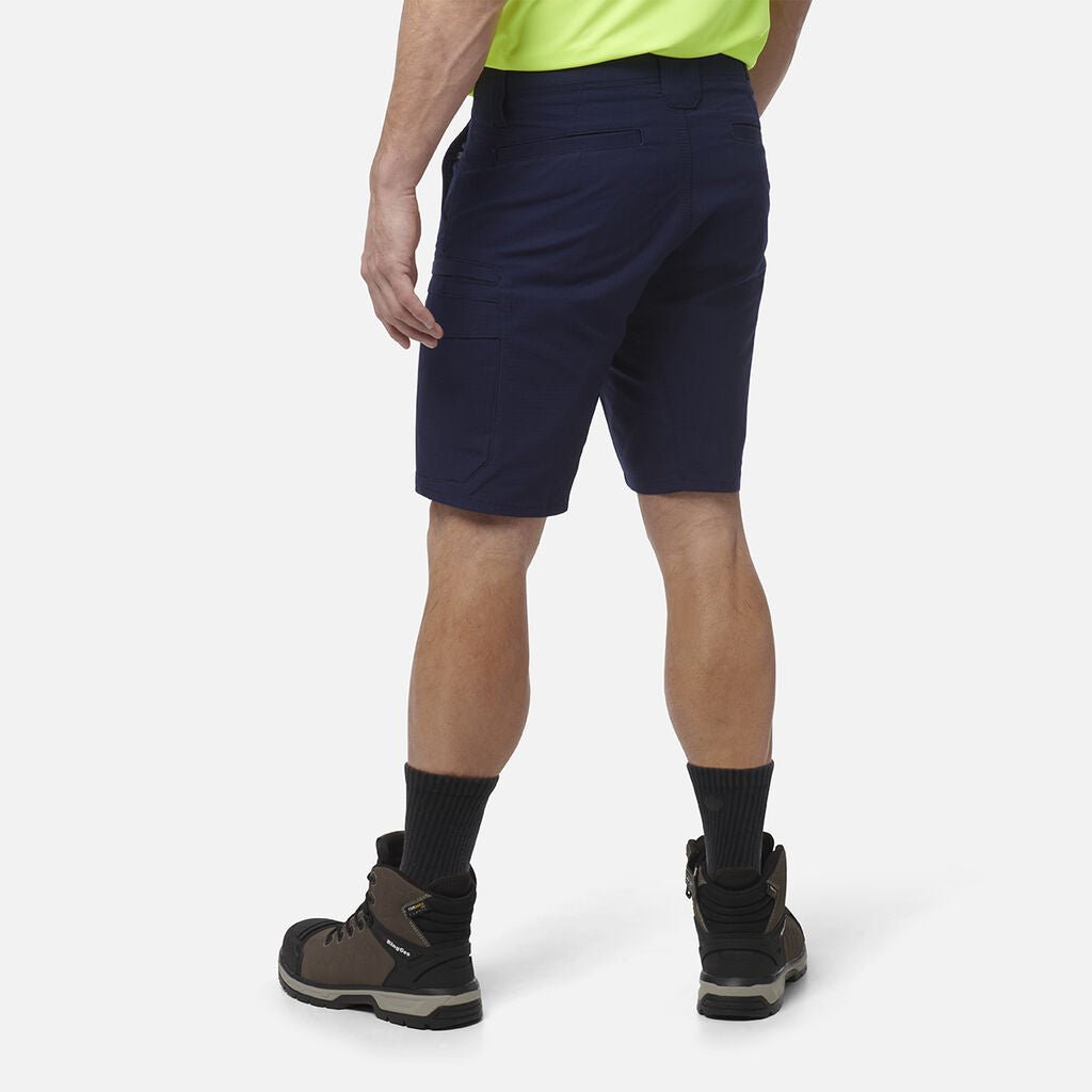 Workcool Pro Stretch Cargo Work Shorts Black Ripstop Gel Waistband Navy K17006 - Land to Coast