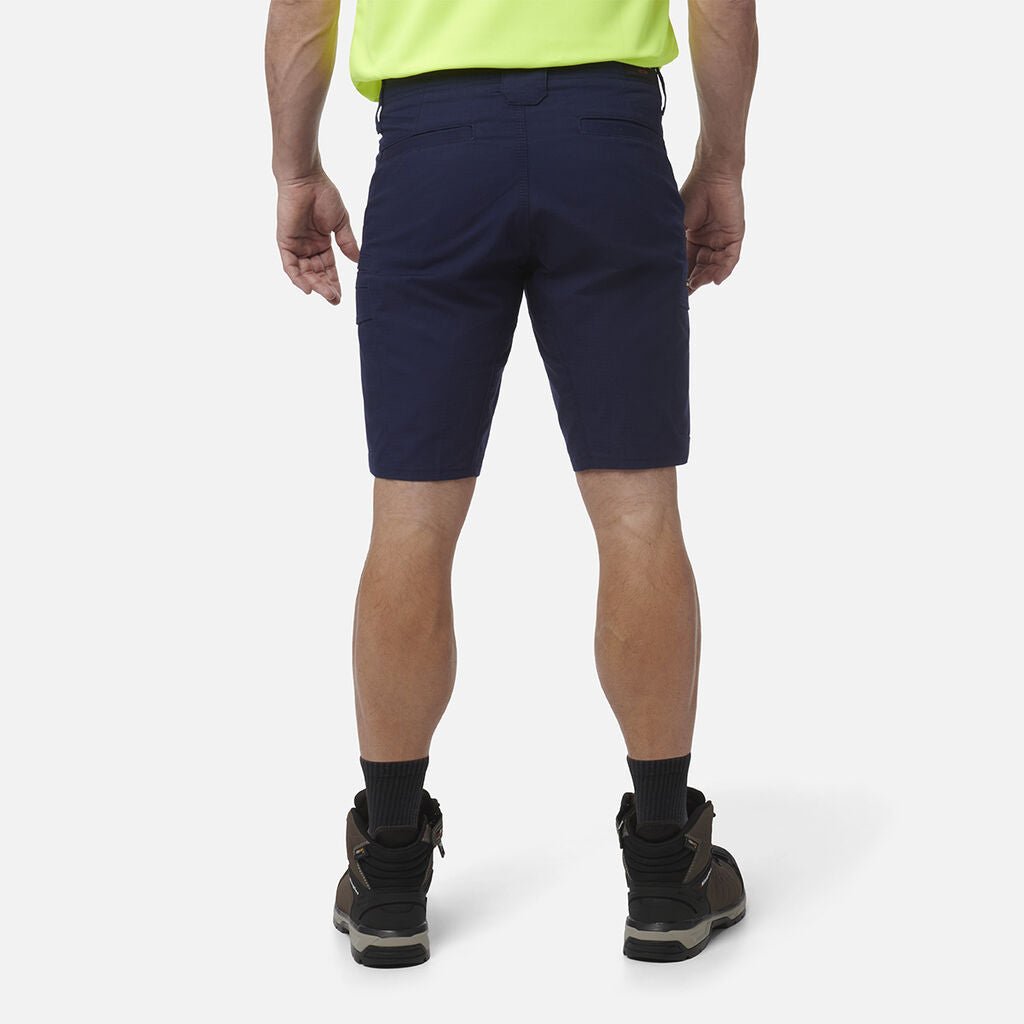 Workcool Pro Stretch Cargo Work Shorts Black Ripstop Gel Waistband Navy K17006 - Land to Coast