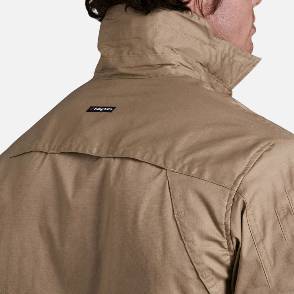 Workcool Pro Stretch Ripstop LS Work Shirt Men’s Durable Cooling Vents Khaki K14021 - Land to Coast