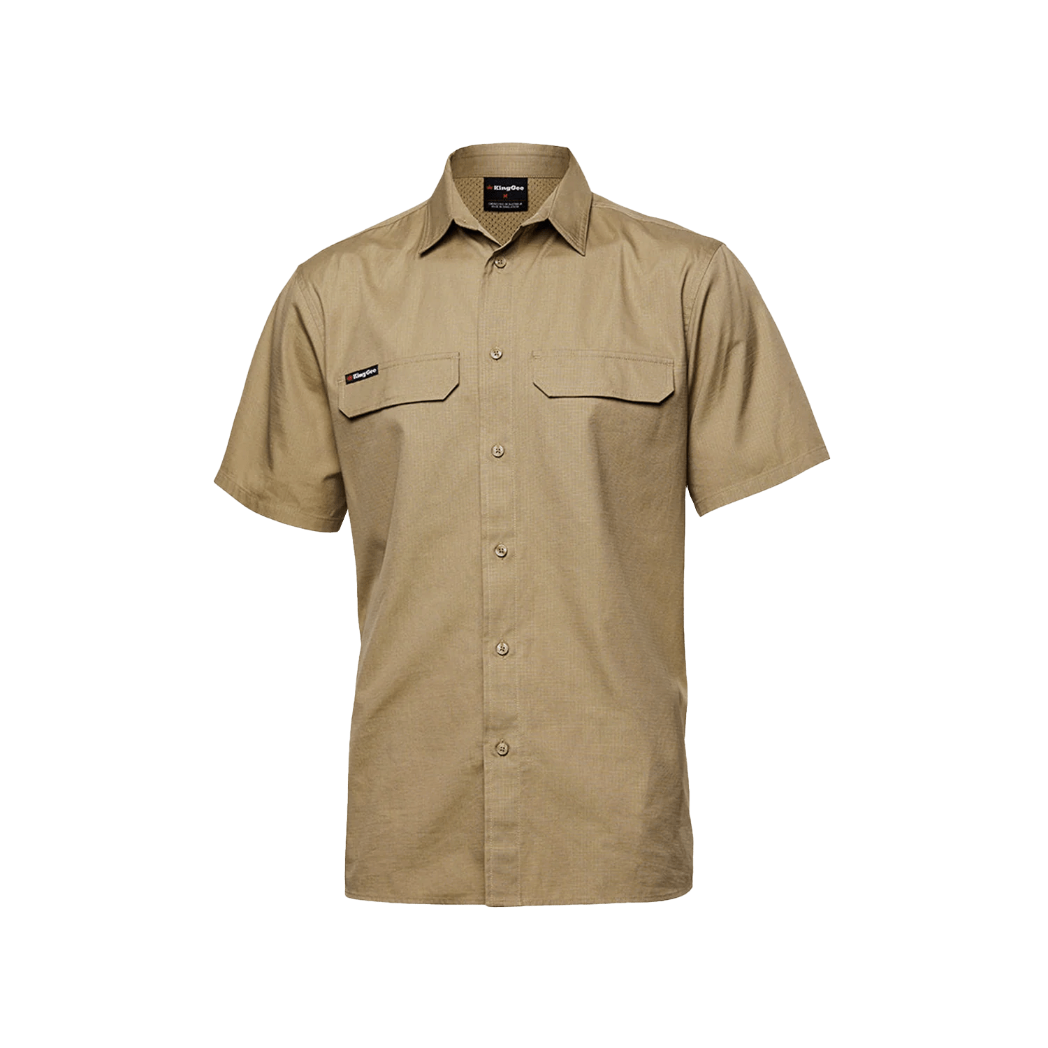 Workcool Pro Stretch Ripstop Short Sleeve Shirt Men’s Workwear Khaki K14022 - Land to Coast