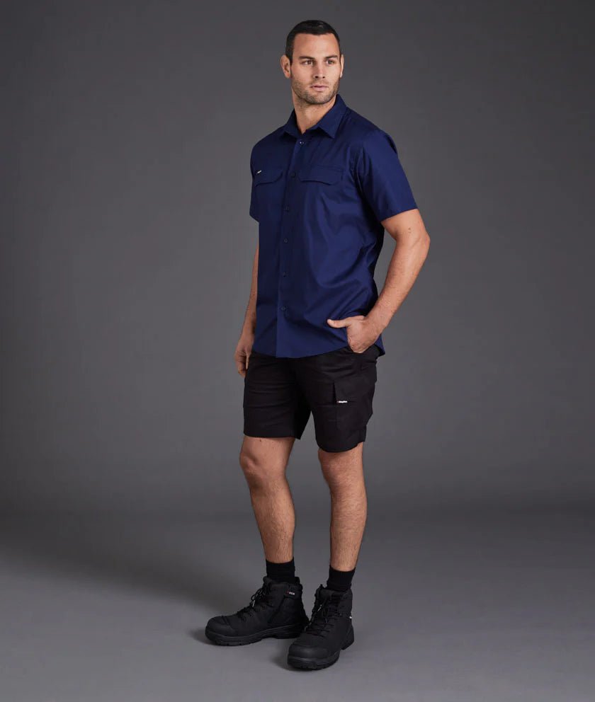 Workcool Pro Stretch Ripstop Short Sleeve Shirt Men’s Workwear Navy K14022 - Land to Coast