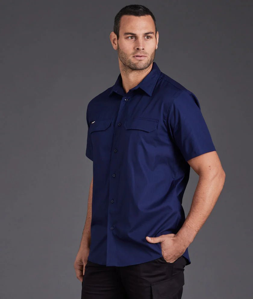 Workcool Pro Stretch Ripstop Short Sleeve Shirt Men’s Workwear Navy K14022 - Land to Coast