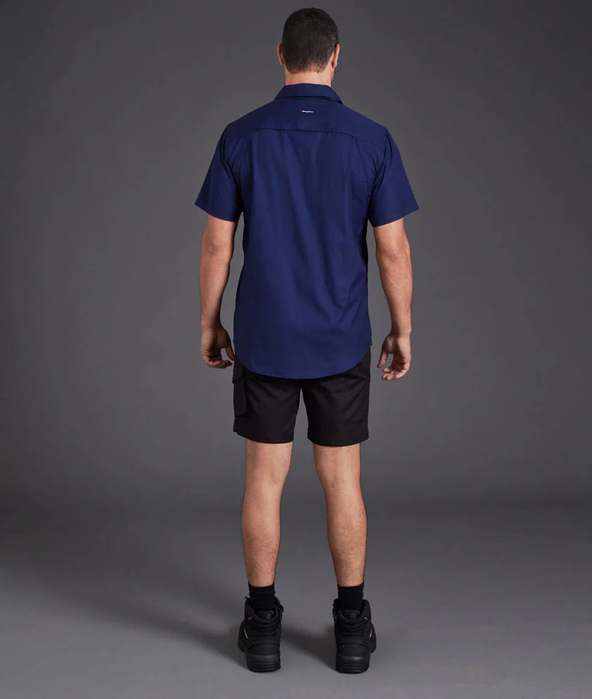 Workcool Pro Stretch Ripstop Short Sleeve Shirt Men’s Workwear Navy K14022 - Land to Coast