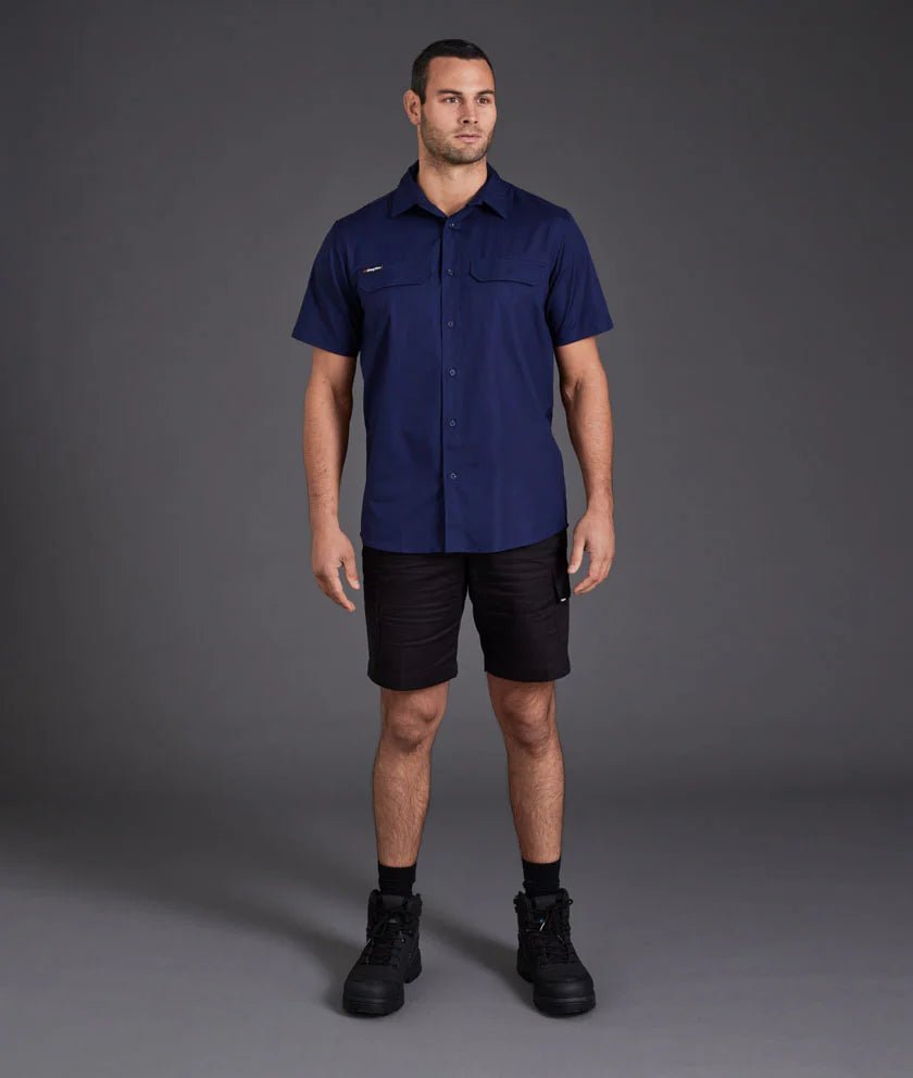 Workcool Pro Stretch Ripstop Short Sleeve Shirt Men’s Workwear Navy K14022 - Land to Coast