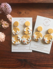 Yellow and Daisy Dangle Earrings - Land to Coast